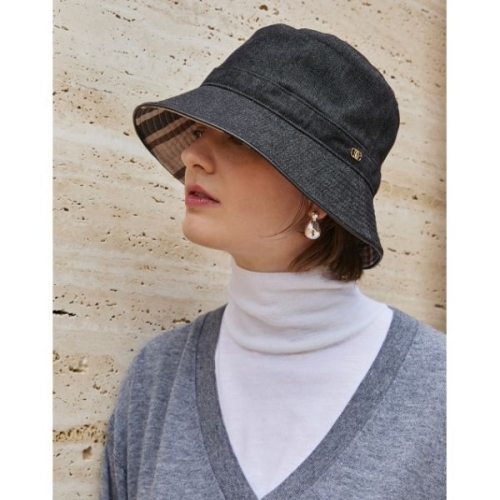 LF 닥스 여성 블루 DD로고 면 버킷햇 DBHE5F275B3