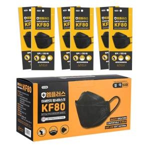 엠플러스 KF80 마스크 블랙 개별포장 50매_이미지