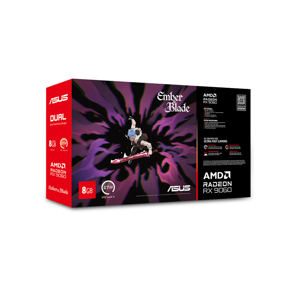 ASUS DUAL �󵥿� RX 9060 D6 8GB �����Ƽ����