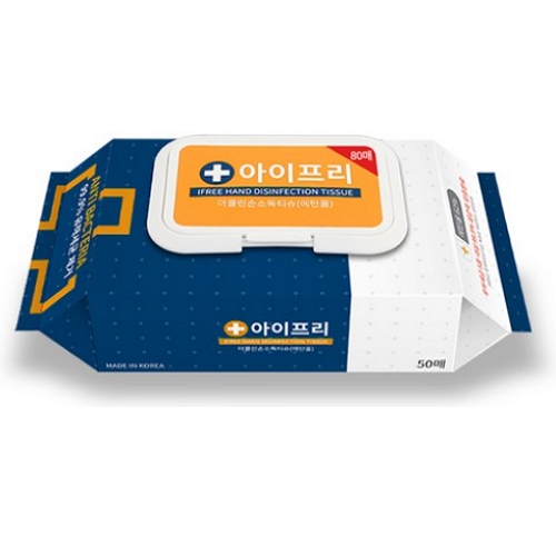 아이프리 더클린 손소독티슈 캡형 80매 (2팩)_이미지