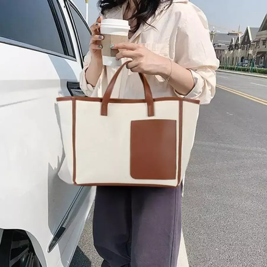 프롬슈 파이핑 빅포켓 캔버스토트백 에코백추천 9268268A_이미지
