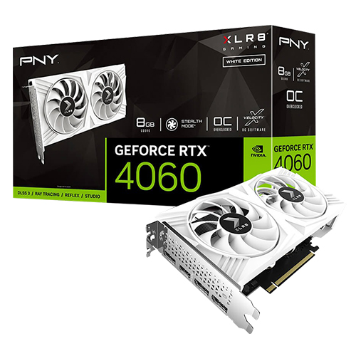 PNY XLR8 지포스 RTX 4060 VERTO OC D6 8GB Dual White Edition 마이크로닉스