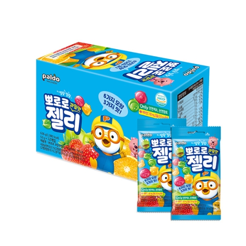 팔도 뽀로로 과일맛 젤리 (딸기,사과,오렌지맛) 53g (48개)_이미지