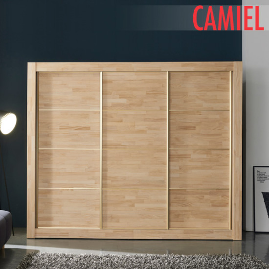 태윤인터네셔널 에단 미송원목 슬라이딩 옷장세트 3540