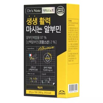 닥터스노트 생생 활력 마시는 <b>알부민</b> 20g 15포