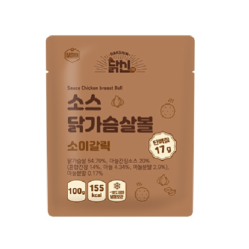퍼니엠 다신샵 닭신 소스 닭가슴살볼 소이갈릭 100g (3개)