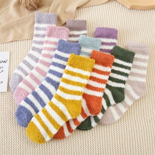 OHS-UHG790 배색 스트라이프 10컬러 여성 수면 양말