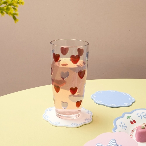 엠에이치앤코 모던하우스 로맨틱체리 아크릴 하트 엠보 컵 500ml