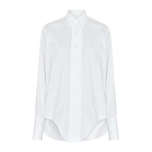 메종마르지엘라 커브 헴 버튼 프론트 코튼 셔츠 S29DT0006M35