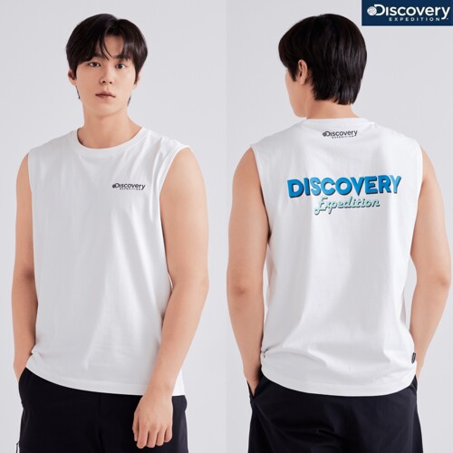 디스커버리 익스페디션 백면레터링 슬리브리스 DMSL71043-WHS