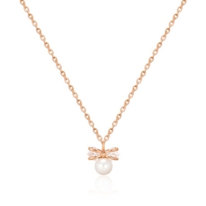 비앤비골드 여성 14K 리본 그레이스펄 진주 체인목걸이_MNN40222_이미지
