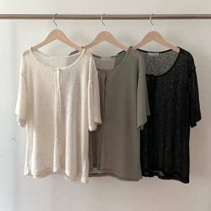 아이우먼 빅사이즈사랑해요 O277L305 윈디린넨마반팔가디건 SS