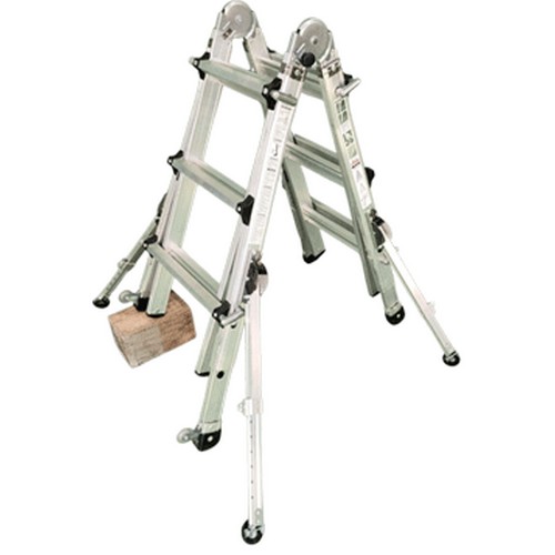 짝다리 수평조절 사다리 + 아웃트리거 (3단)