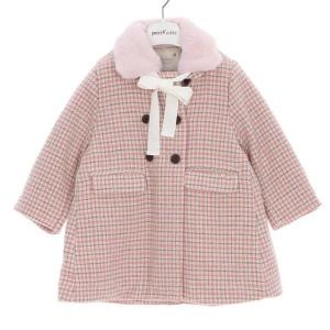 페리미츠 아동 여아 더블 체크 모직 코트 P2341C050
