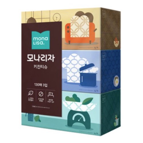 모나리자 키친티슈 130매 (3입)이미지입니다. 누르면 해당 게시물로 새창이동합니다.