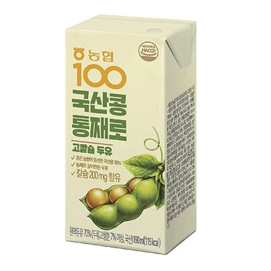 100% 국산콩 통째로 고칼슘 두유 190ml