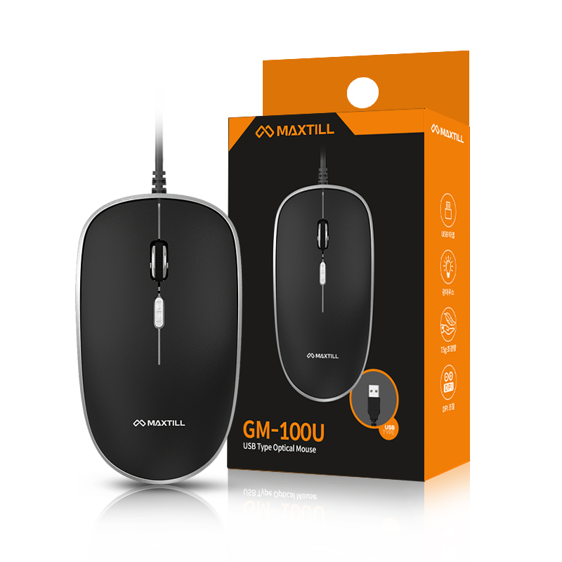 MAXTILL GM-100U 유선 마우스 (블랙)_이미지