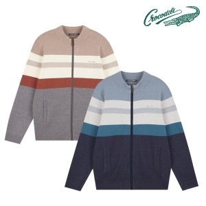 패션그룹형지 크로커다일 컬러 블록 풀집업 니트 CDAA8KJ3372
