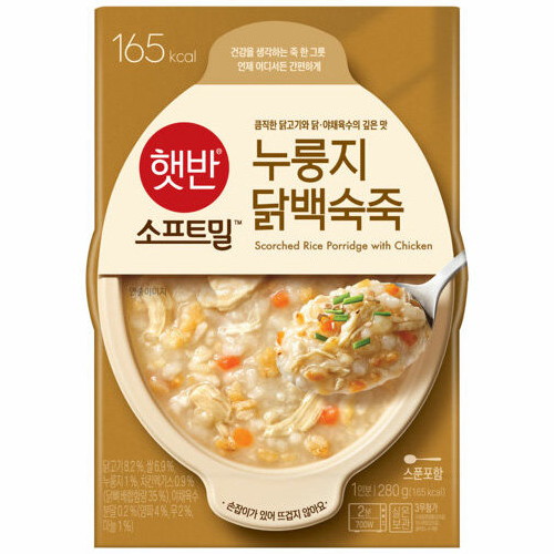 CJ제일제당 햇반 소프트밀 누룽지 닭백숙죽 280g