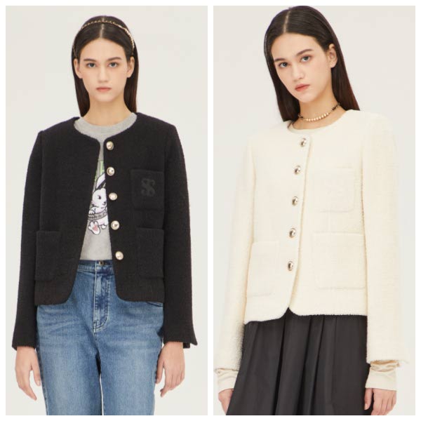 SISLEY 여성 부클 트위드자켓_SAJK70311_이미지