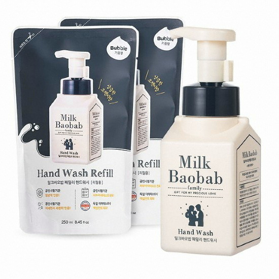 비오클라쎄 밀크바오밥 패밀리 핸드워시 300ml+리필 250ml이미지입니다. 누르면 해당 게시물로 새창이동합니다.