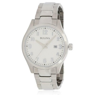 96B300 Gents Stainless Steel Date White Dial 3 Year Warranty RRP 179..