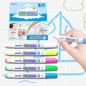 문교 욕실크레용 5색 / 크레용 / 크레파스 / 목욕놀이 / 타일크레용/유리크레용/글라스크레용_이미지