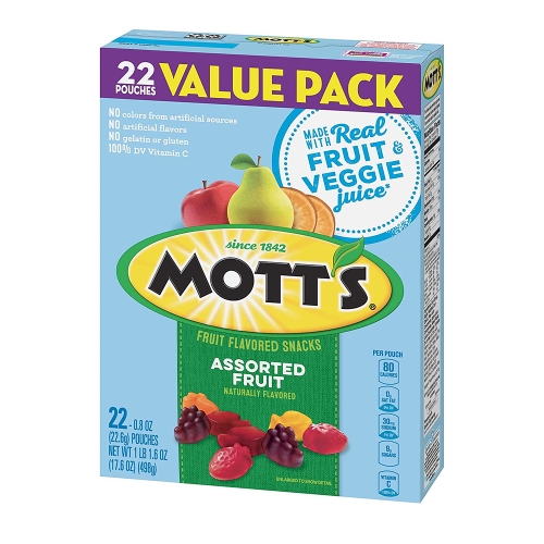 [불명] Mott's 어쏠티드 후르츠 스낵 22.6g 22봉 Mott's, Assorted Fruit Snacks, Gluten F..