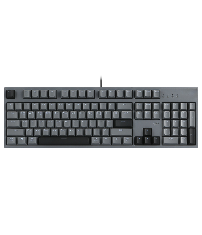 지클릭커 슈퍼히어로 브이옵틱 V104 LED 기계식 PBT (문스톤그레이)_이미지