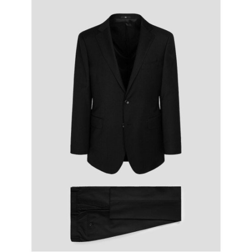 갤럭시 울 솔리드 레귤러핏 수트 세트 블랙 PS001310605_이미지