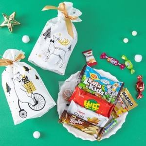 X-MAS 성탄절 과자꾸러미 리본 주머니 간식 개별 포장 1115549