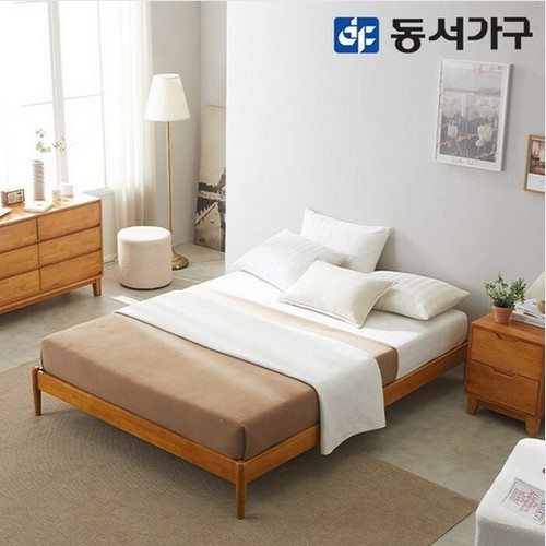 동서가구 홈즈 바덴 원목 무헤드 침대 Q (매트별도)_이미지