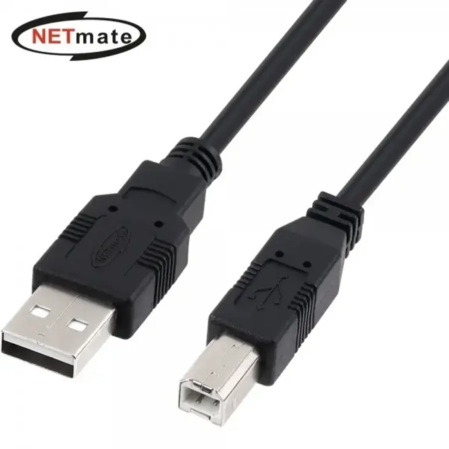 강원전자 NETmate USB 2.0 (A-B) (M/M) 케이블 (NMC-UB205BK, 0.5m)_이미지