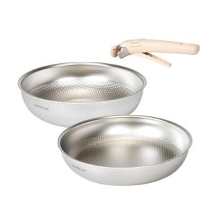 키친아트 IH 프리미오 스텐316 무연마제 탈착식 프라이팬 2종 (팬28+궁중26)_이미지