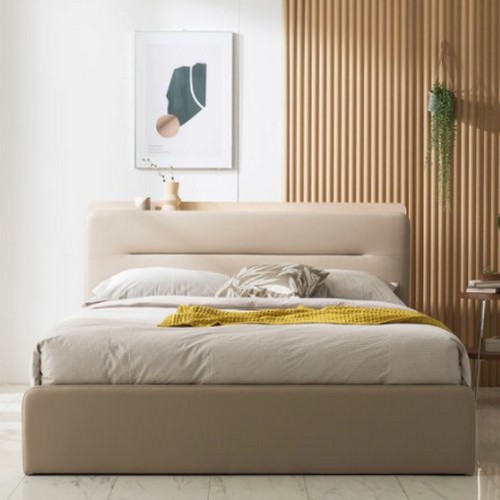 장인가구 아이브 루아 3서랍 가죽헤드 수납 LED침대 Q (7존독립스프링)