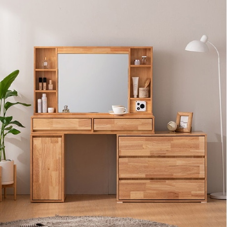 삼익가구  로우드 3단서랍형 LED조명 확장형 원목 화장대 1100