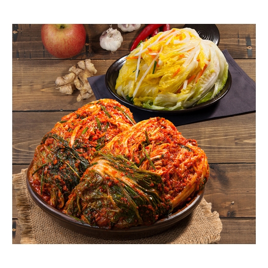 씨알에프앤씨 깐깐 송도순 포기김치 5kg+백김치 3kg (1개)
