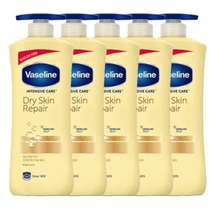 유니레버 바세린 인텐시브 케어 드라이 스킨 리페어 바디로션 600ml (5개)