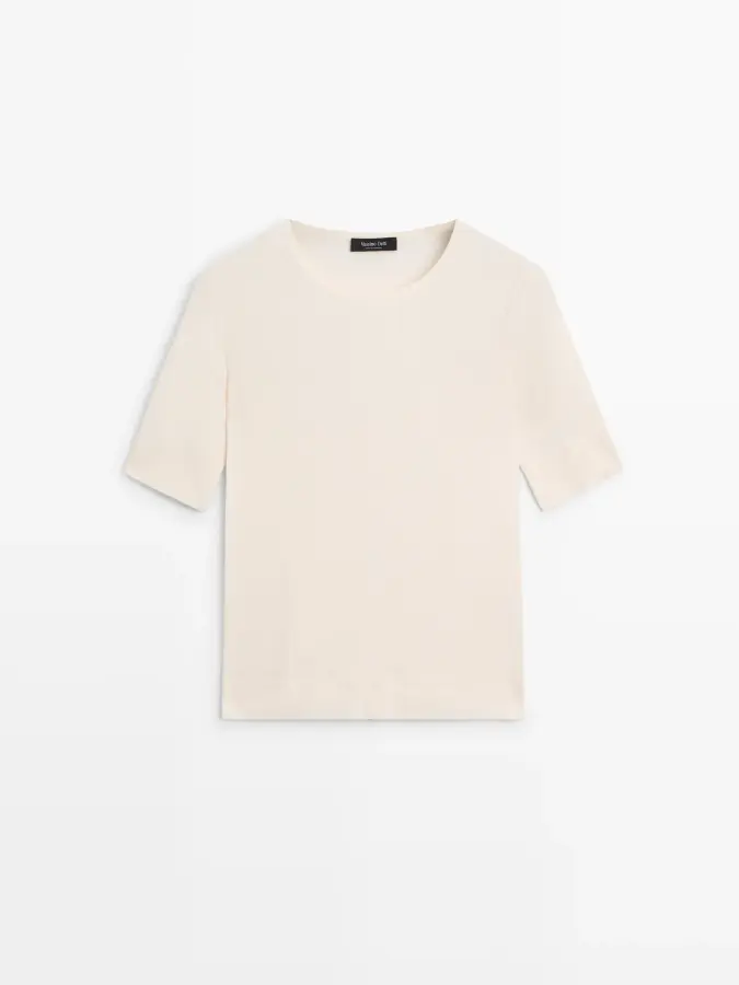 코튼 블렌드 티셔츠 Gebrochen Weiss 6822130