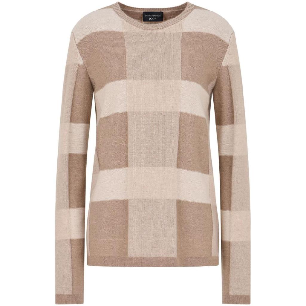 아르마니 엠포리오아르마니 아이콘 체크 스웨터 EW000388AF10748 T