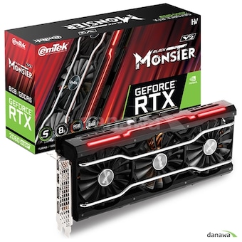 이엠텍 HV 지포스 <b>RTX</b> <b>2060</b> <b>SUPER</b> BLACK MONSTER V2 D6 8GB