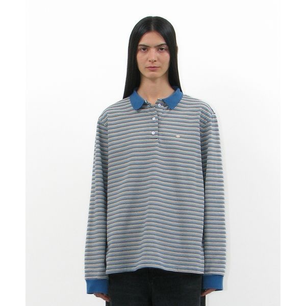 파르티멘토 우먼 PARTIMENTO WOMEN 스트라이프 롱슬리브 폴로 티_틸 PW-2551TL 213106