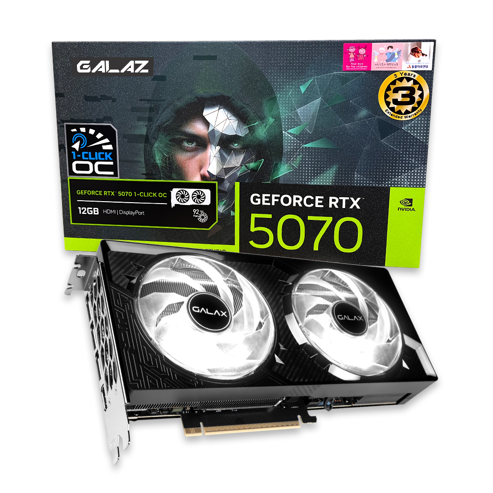 갤럭시 GALAZ 지포스 RTX 5070 BLACK OC D7 12GB_이미지