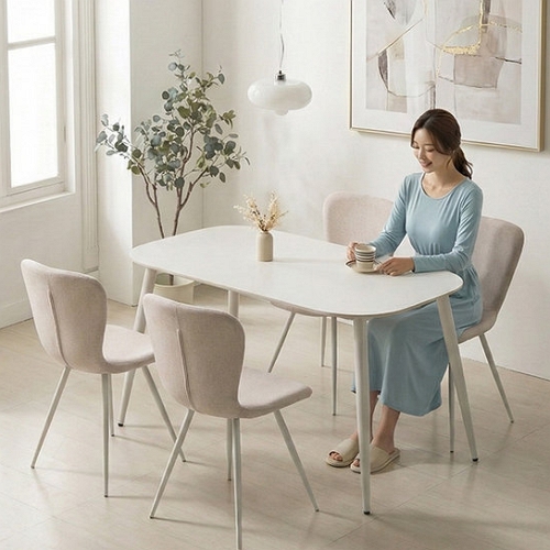 지베스 모리나 포세린 세라믹 식탁 1400[앤디의자4개]