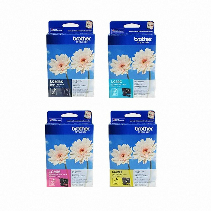 Brother 정품 LC-39BK, LC-39C, LC-39M, LC-39Y 4색 세트