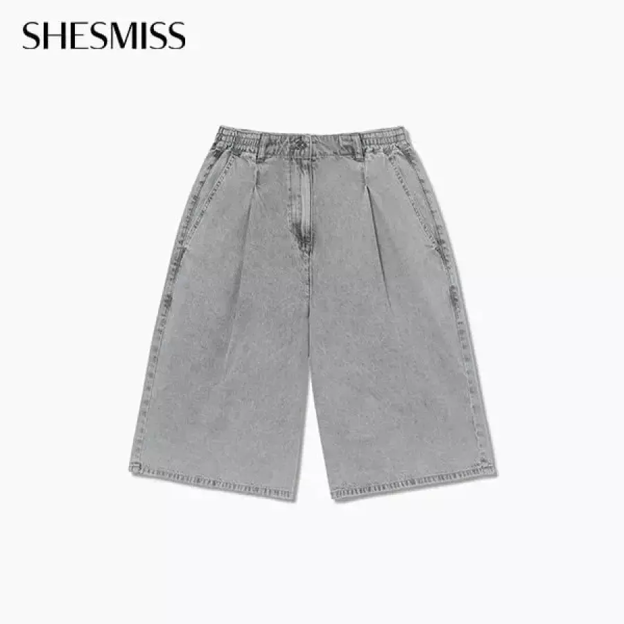 인동에프엔 쉬즈미스 워싱 데님 밴딩 하프 팬츠SSMSPQ22020GR
