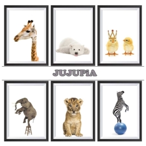 마이월플레이즈 아기방 동물포스터 무광 유아 쥬쥬피아 6장세트_이미지