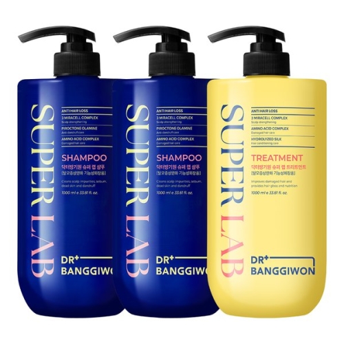  닥터방기원 슈퍼 랩 샴푸 1000ml 2개+슈퍼 랩 트리트먼트 1000ml 3종세트