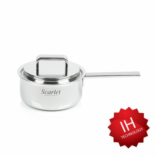 한일스텐레스 스칼렛 통5중 IH 스텐 편수냄비 (18cm)_이미지