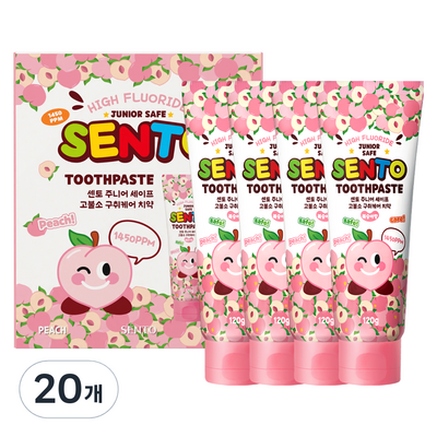 케이보은제약 센토 주니어 세이프 구취케어 치약 복숭아향 120g (20개)_이미지